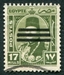 N°0336-1953-EGYPTE-ROI FAROUK-17M-VERT/OLIVE 