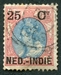 N°035-1899-INDE NEERL-WILHELMINE-25C S/25-ROSE ET BLEU 