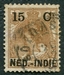 N°033-1899-INDE NEERL-WILHELMINE-15C S/15-BISTRE 