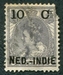 N°031-1899-INDE NEERL-WILHELMINE-10C S/10-GRIS 