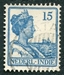 N°153-1929-INDE NEERL-WILHELMINE-15C-BLEU 