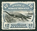 N°058-1894-BORNEO NORD-FAUNE-CROCODILE-12C-BLEU ET NOIR 