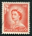 N°0331-1954-NOUVELLE ZELANDE-ELIZABETH II-3P-ROUGE 