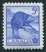 N°0274-1953-CANADA-FAUNE-CASTOR-5C-BLEU 