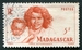 N°313-1946-MADAGASCAR-TYPES BETSIMISARAKE-5F-ROUGE/BRUN 