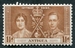N°0079-1937-ANTIGUA-COURONNEMENT GEORGE VI-1P1/2-BRUN/JAUNE 