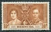 N°0102-1937-BERMUDES-COURONNEMENT GEORGE VI-1P1/2-BRUN/JAUNE 