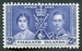 N°0077-1937-FALKLAND-COURONNEMENT GEORGE VI-2P1/2-BLEU 