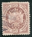 N°0044-1894-BOLIVIE-ARMOIRIES 9 ETOILES-50C-BRUN/LILAS 
