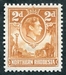 N°0028-1938-RHODNORD-GEORGE VI-2P-JAUNE/BRUN 