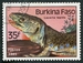 N°0664-1985-BURKINA-FAUNE-REPTILES-LACERTA LEPIDA-35F 
