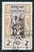 N°0160-1961-DAHOMEY-SCULPTEUR SUR BOIS-2F-BRUN CLAIR/VIOLET 