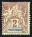 N°032-1892-MARTINIQUE-2C-LILAS BRUN S/PAILLE 