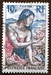 N°009-1958-POLYNESIE-JEUNE FILLE AU COQUILLAGE-10F 