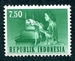 N°0384-1964-INDONESIE-TELETYPISTE-7R50-VERT 