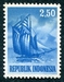 N°0381-1964-INDONESIE-BATEAU SAMPAN-2R50-BLEU 