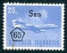 N°0447-1965-INDONESIE-AVION DE LIGNE-25R-BLEU/GRIS 